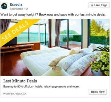 Travel native ad example
